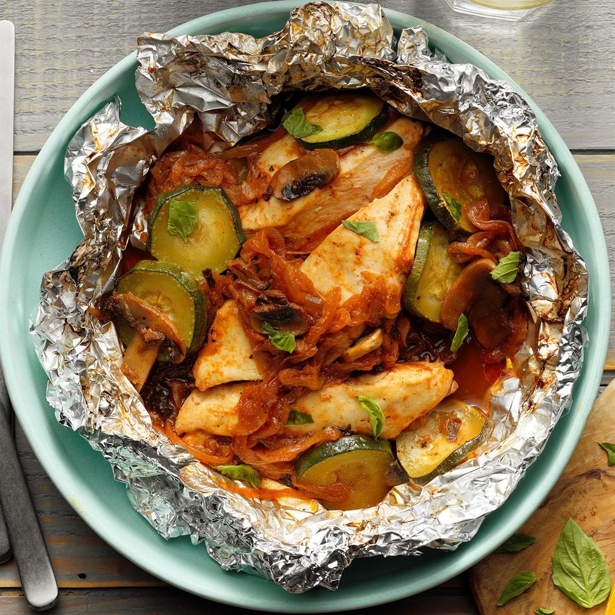 Chicken And Zucchini Foil Packs