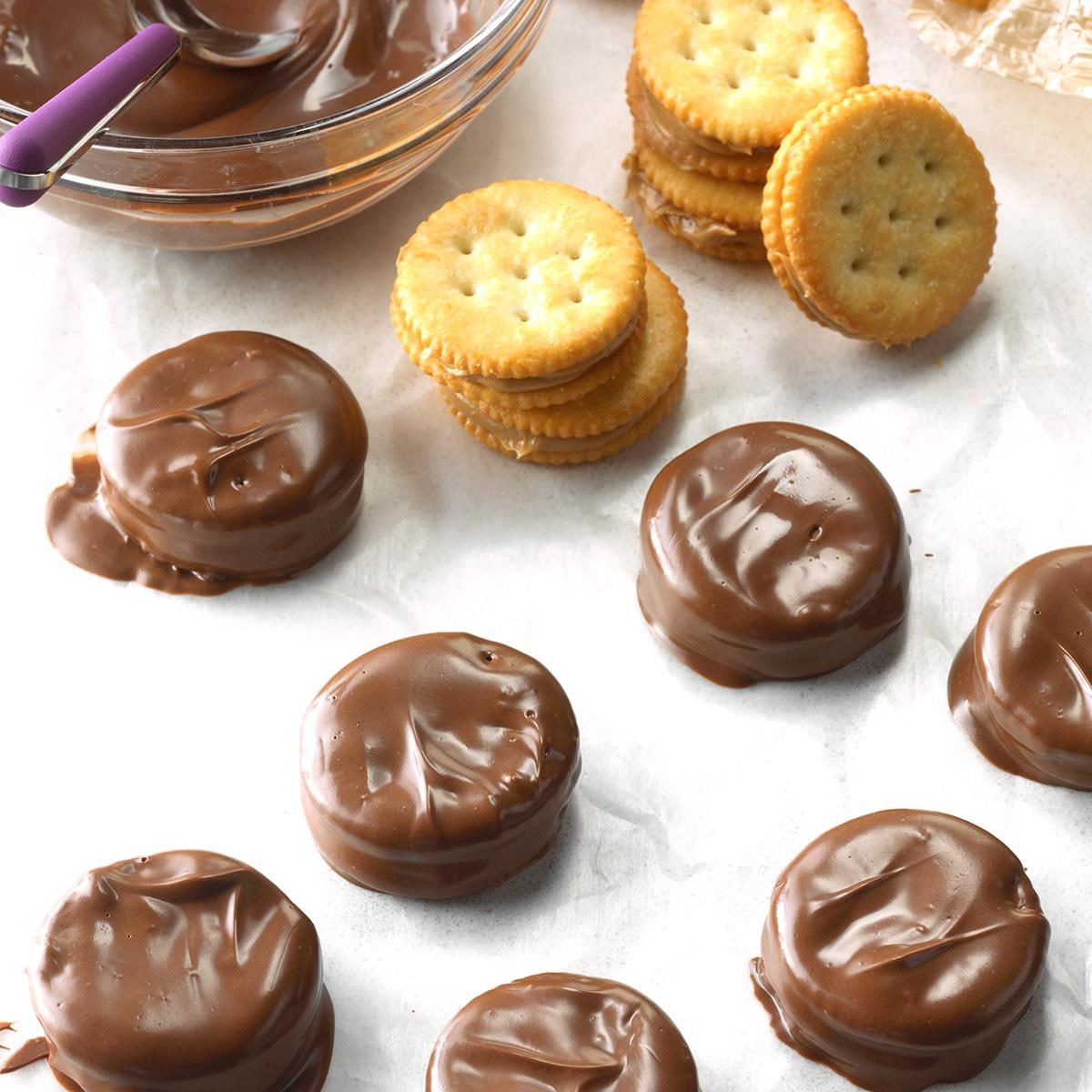 Dipped Peanut Butter Sandwich Cookies