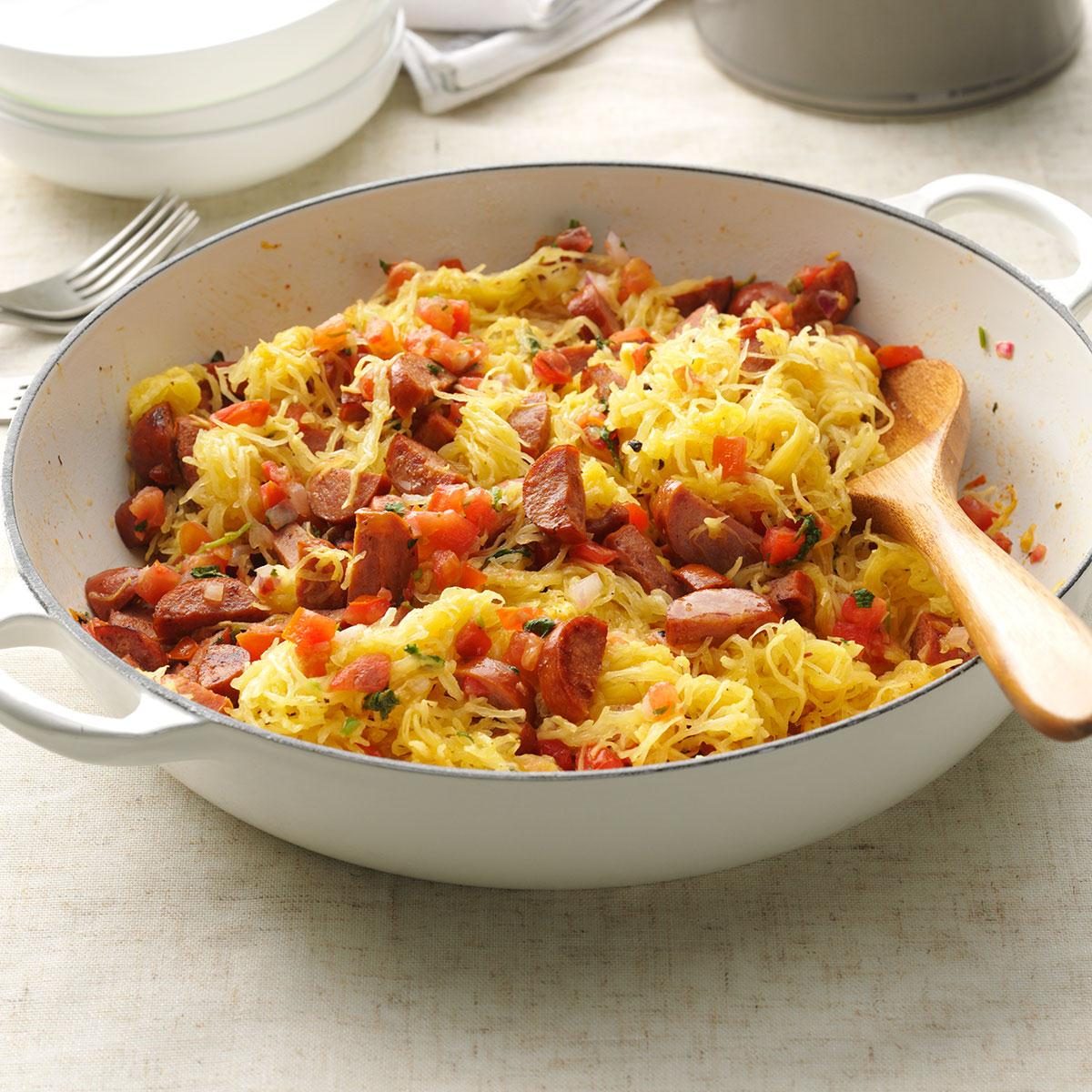 Spaghetti Squash & Sausage Easy Meal