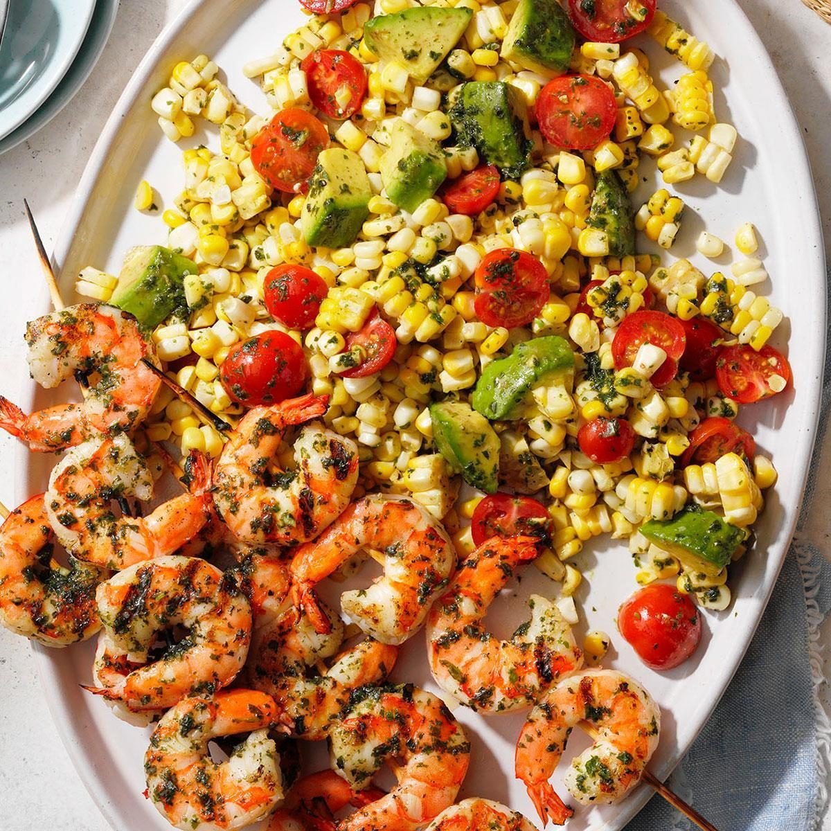 Pesto Corn Salad With Shrimp